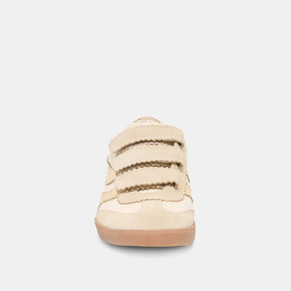 Dolce Vita SHOES | Merit Velcro White Gold Leather Sneakers