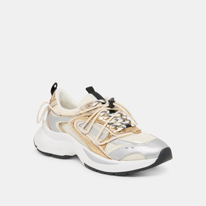 Dolce Vita SHOES | Selmar Silver Gold Leather Sneakers