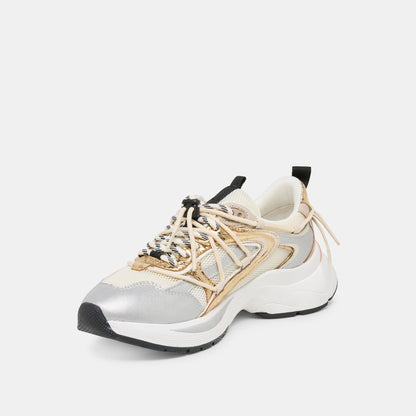 Dolce Vita SHOES | Selmar Silver Gold Leather Sneakers
