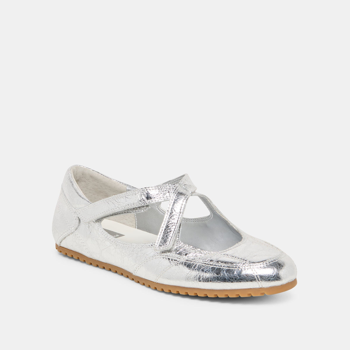Dolce Vita SHOES | YONO Silver Distressed Leather Ballet Sneaker Flats