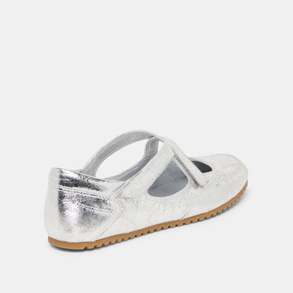 Dolce Vita SHOES | YONO Silver Distressed Leather Ballet Sneaker Flats