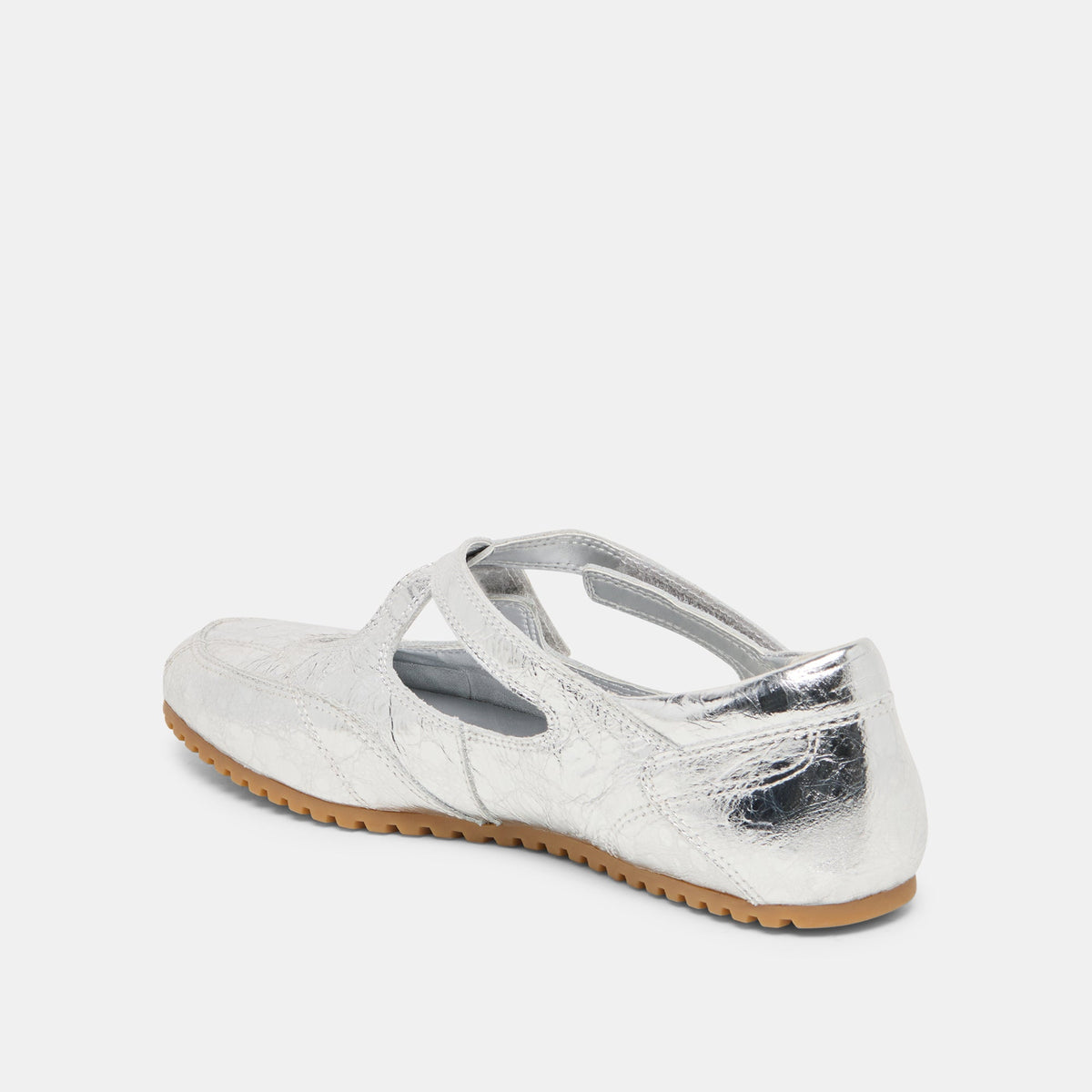 Dolce Vita SHOES | YONO Silver Distressed Leather Ballet Sneaker Flats
