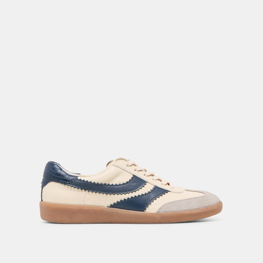 Dolce Vita SHOES | Merit White Navy Leather Sneakers