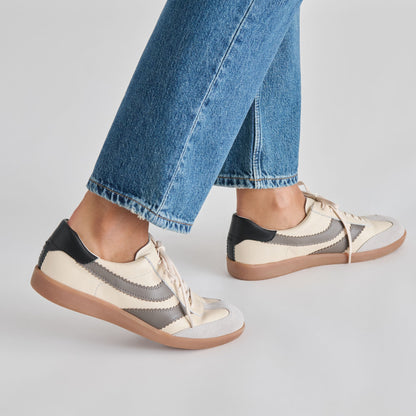 Dolce Vita SHOES | Merit White Grey Leather Sneakers