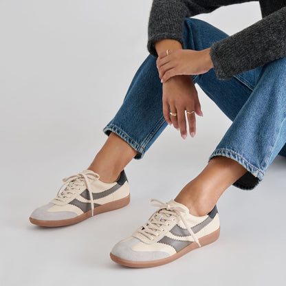 Dolce Vita SHOES | Merit White Grey Leather Sneakers