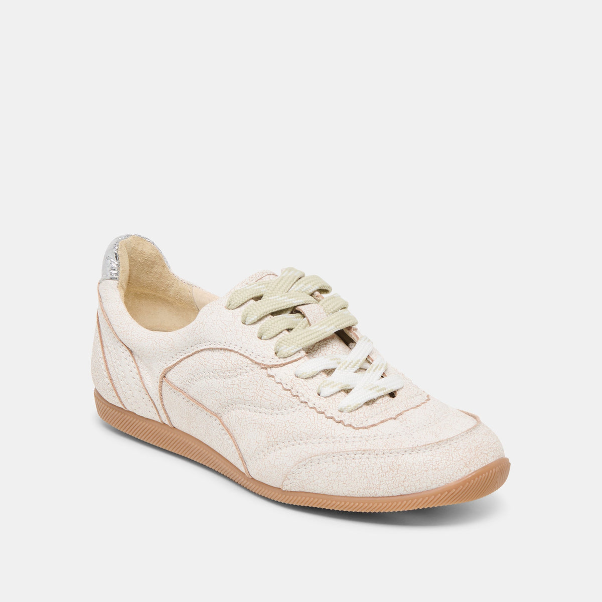Dolce Vita SHOES | Laini Off White Crackled Leather Sneakers