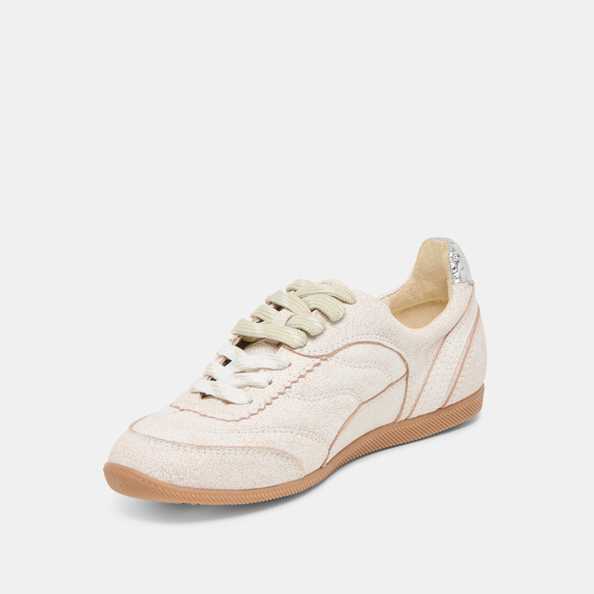 Dolce Vita SHOES | Laini Off White Crackled Leather Sneakers