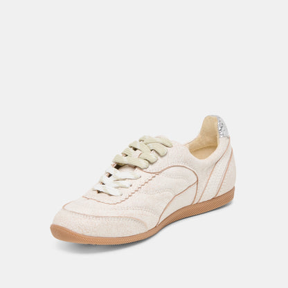 Dolce Vita SHOES | Laini Off White Crackled Leather Sneakers
