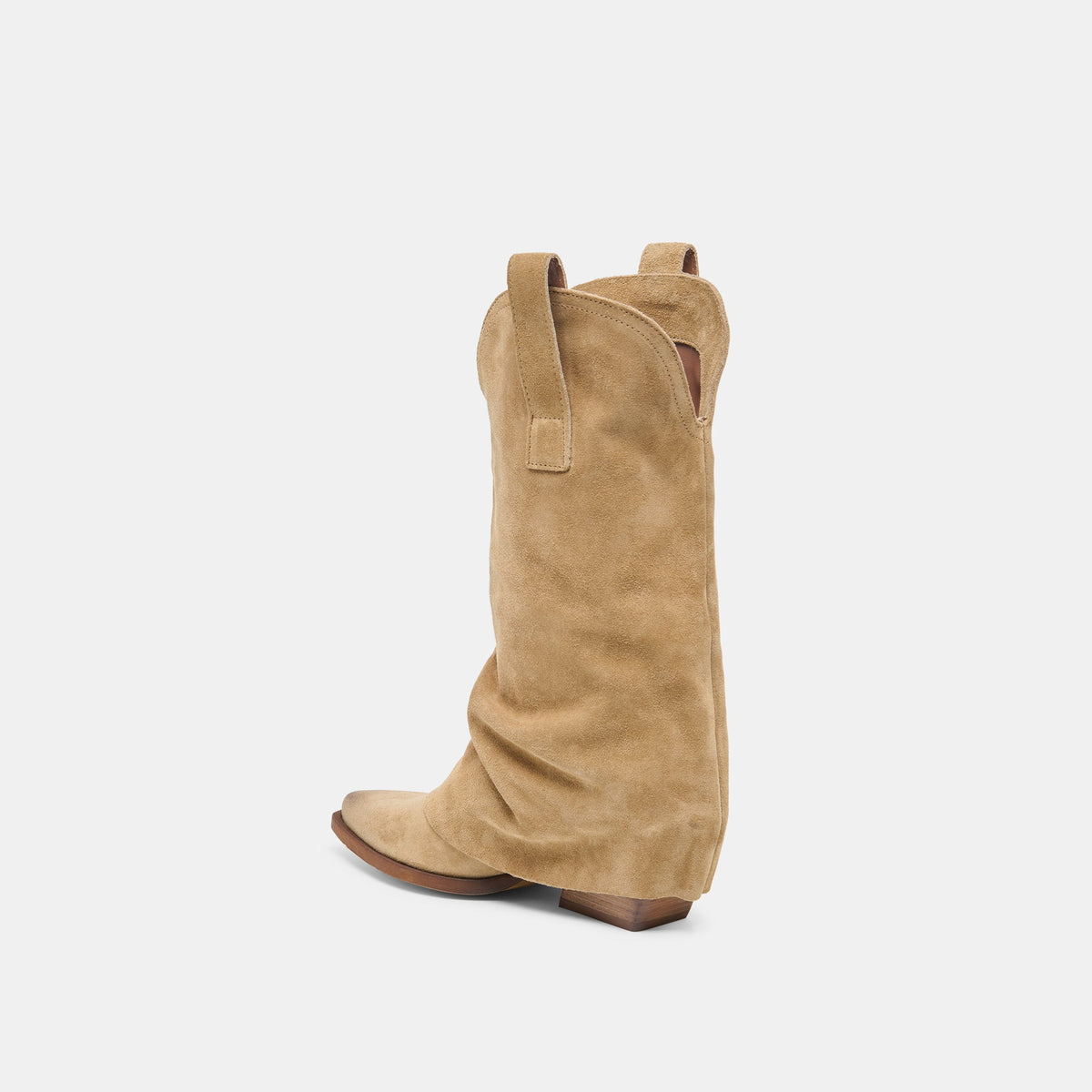 Dolce Vita SHOES | ROGUE Camel Suede Mid-Calf Western Slouch Boots