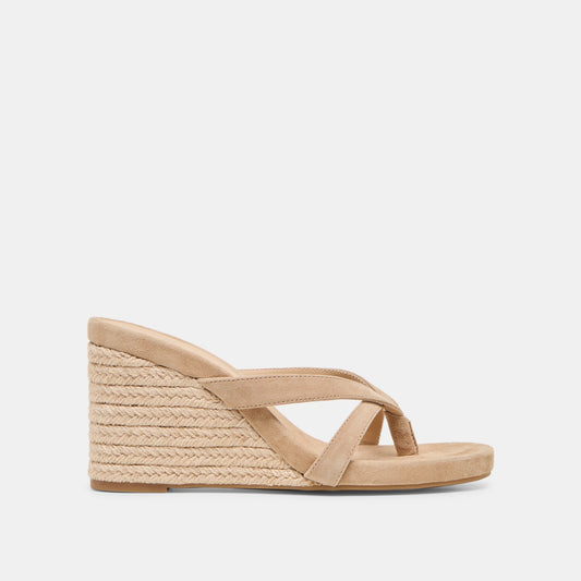 Dolce Vita SHOES | Helan Espadrille Camel Suede Wedges