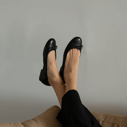 Dolce Vita SHOES | Ritla Black Leather Ballet Flats