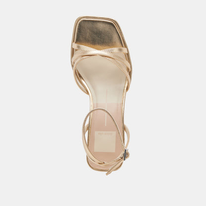 Dolce Vita SHOES | Manji Light Gold Metallic Leather Heels