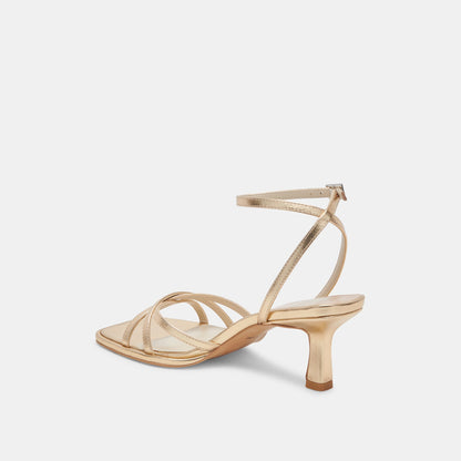 Dolce Vita SHOES | Manji Light Gold Metallic Leather Heels