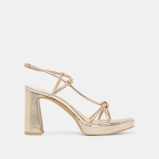 Dolce Vita SHOES | Odete Gold Leather Heels