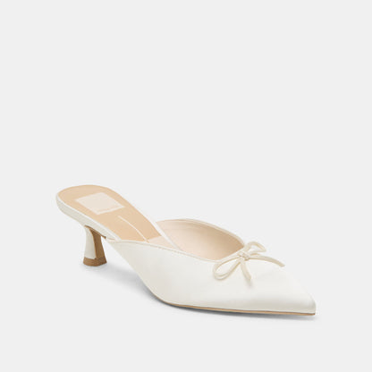 Dolce Vita SHOES | Cleo Off White Satin Heels