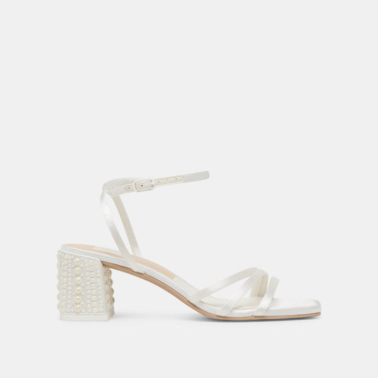 Dolce Vita SHOES | YSABEL PEARL HEELS TRUE WHITE SATIN
 – Dolce Vita