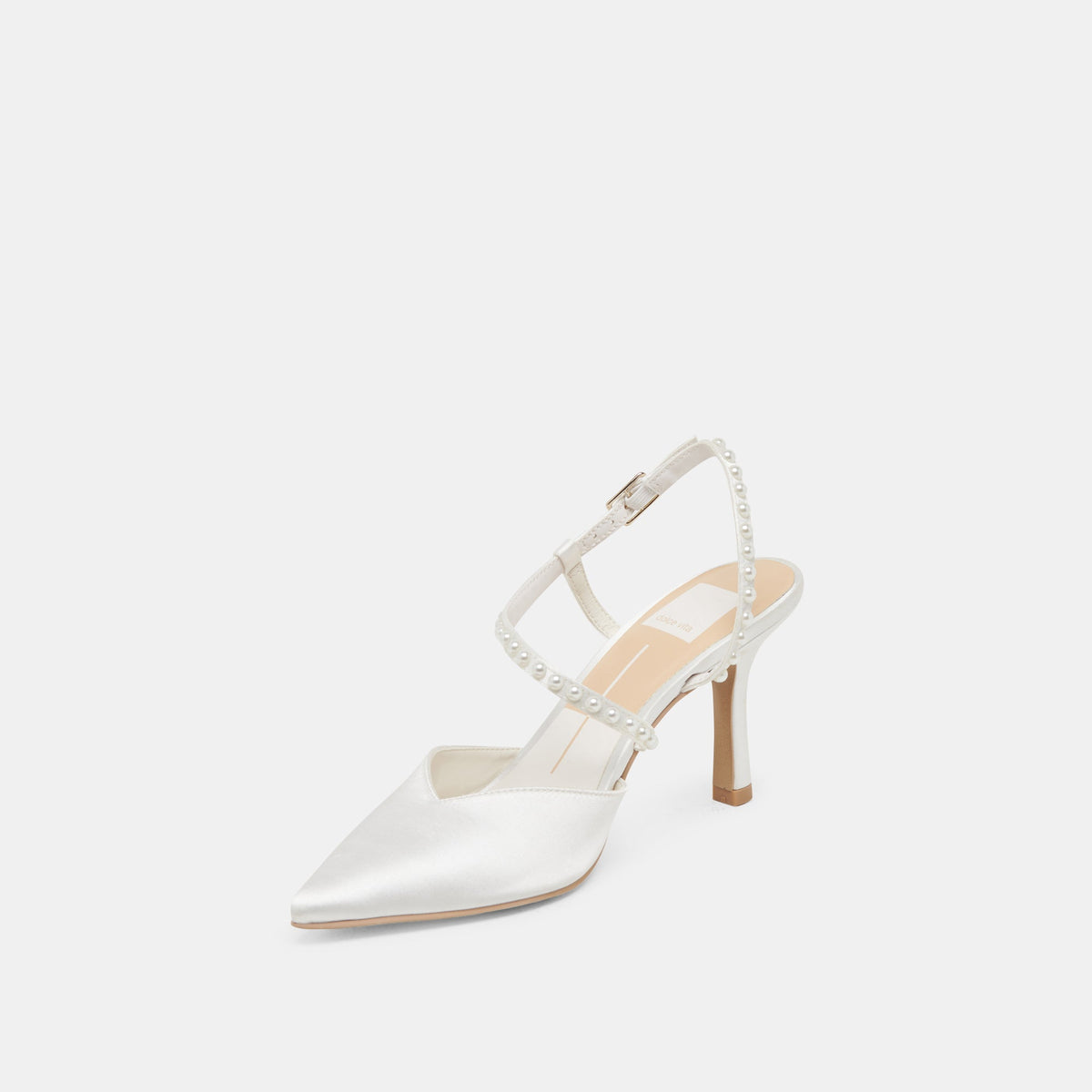 Dolce Vita SHOES | KAMRA PEARL HEELS TRUE WHITE SATIN
 – Dolce Vita