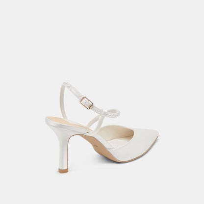 Dolce Vita SHOES | KAMRA PEARL HEELS TRUE WHITE SATIN
 – Dolce Vita