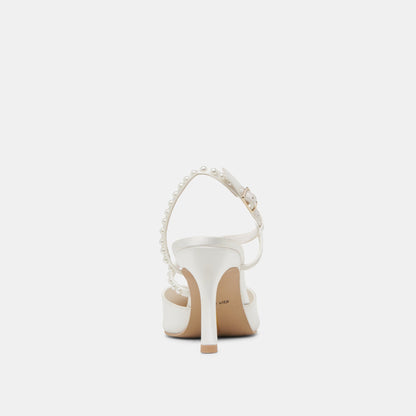 Dolce Vita SHOES | KAMRA PEARL HEELS TRUE WHITE SATIN
 – Dolce Vita