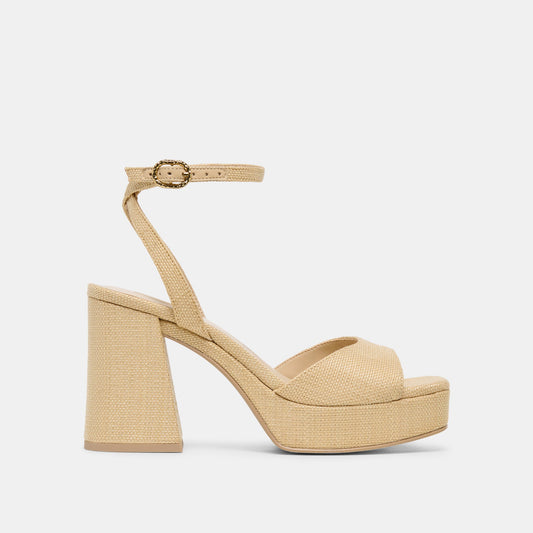 Dolce Vita SHOES | Felica Natural Raffia Heels