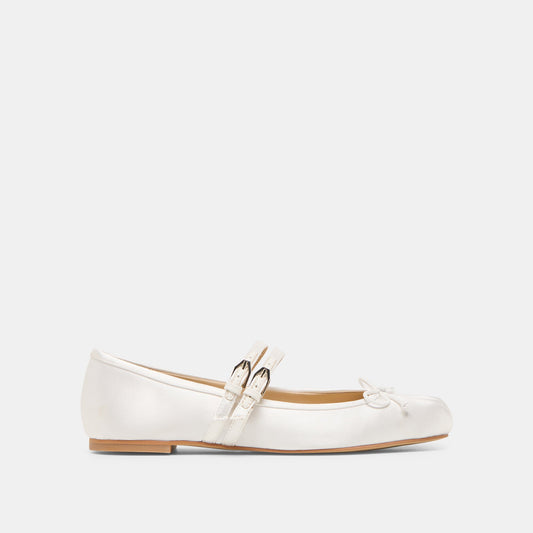 Dolce Vita SHOES | Gibsen True White Satin Ballet Flats
