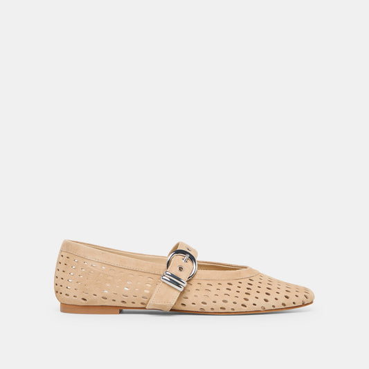 Dolce Vita SHOES | Mikel Camel Perforated Suede Ballet Flats