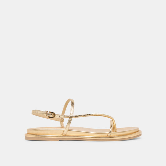 Dolce Vita SHOES | Dom Gold Distressed Leather Sandals