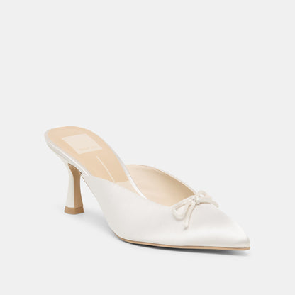 Dolce Vita SHOES | Cleo High Off White Satin Heels