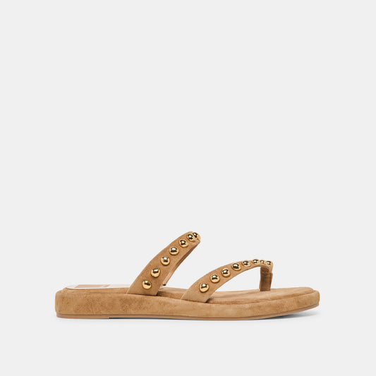 Dolce Vita SHOES | Amary Stud Lt Brown Suede Sandals
