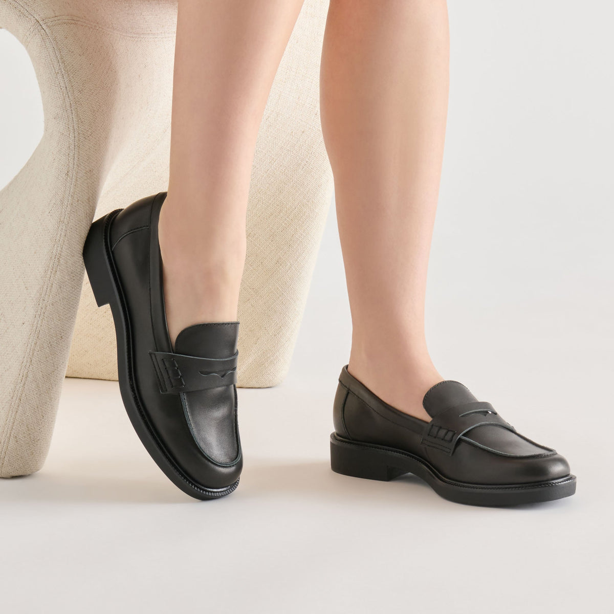 Dolce Vita SHOES | Tiggy Black Leather Loafers