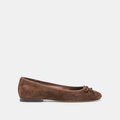 Dolce Vita SHOES | Ritla Dk Brown Suede Ballet Flats