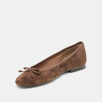Dolce Vita SHOES | Ritla Dk Brown Suede Ballet Flats