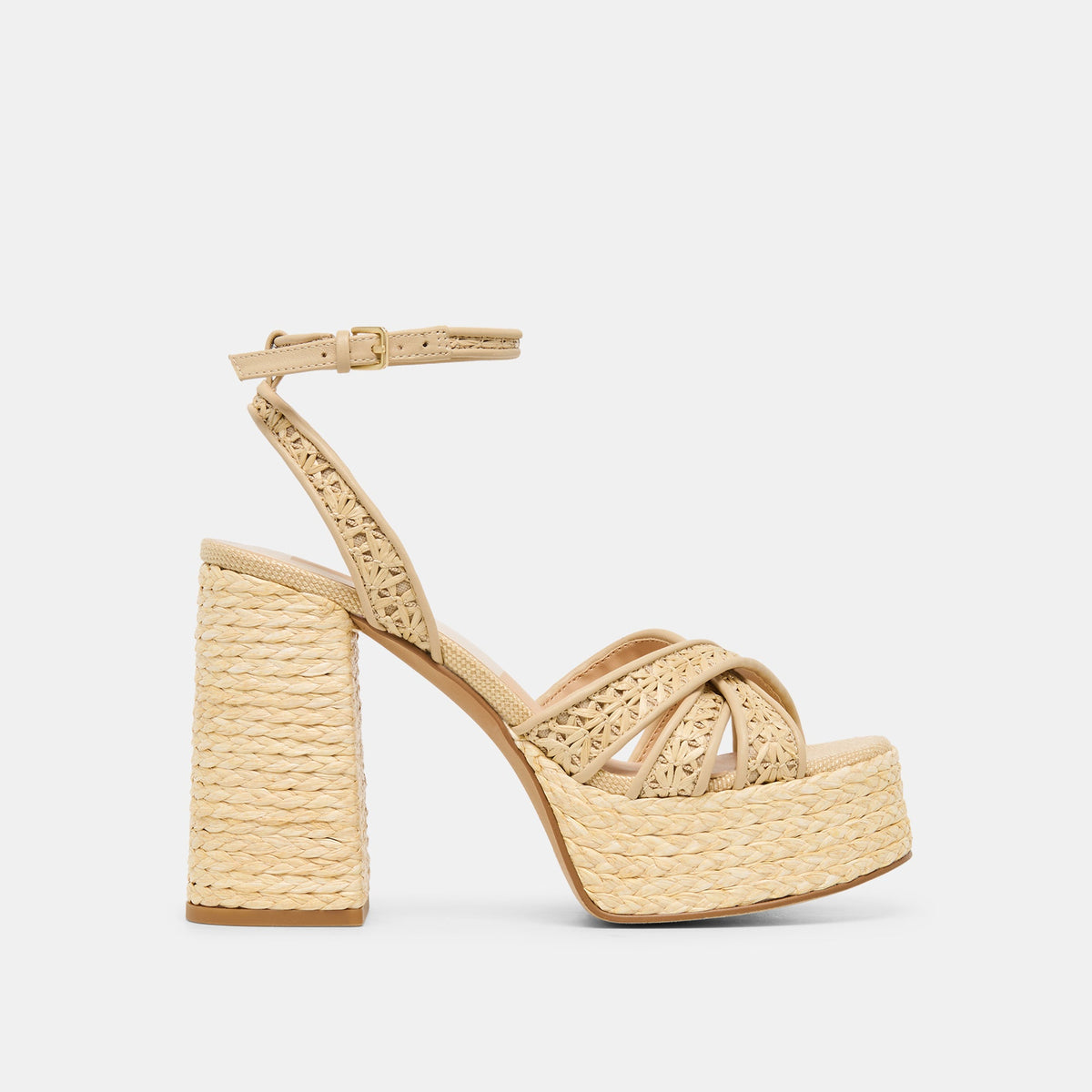 Dolce Vita SHOES | Danila Lt Natural Cross Hatch Raffia Heels
