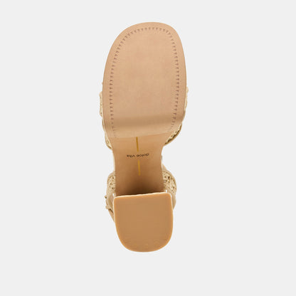 Dolce Vita SHOES | Danila Lt Natural Cross Hatch Raffia Heels