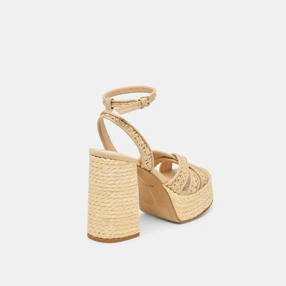 Dolce Vita SHOES | Danila Lt Natural Cross Hatch Raffia Heels