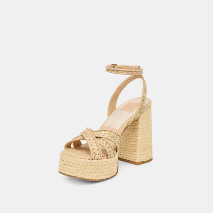 Dolce Vita SHOES | Danila Lt Natural Cross Hatch Raffia Heels