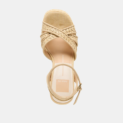 Dolce Vita SHOES | Danila Lt Natural Cross Hatch Raffia Heels