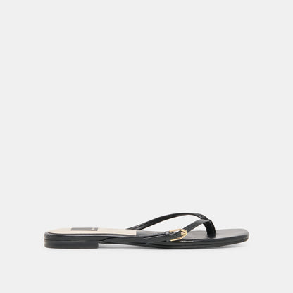 Dolce Vita SHOES | MALTA Black Leather Buckle Flip-Flop Sandals