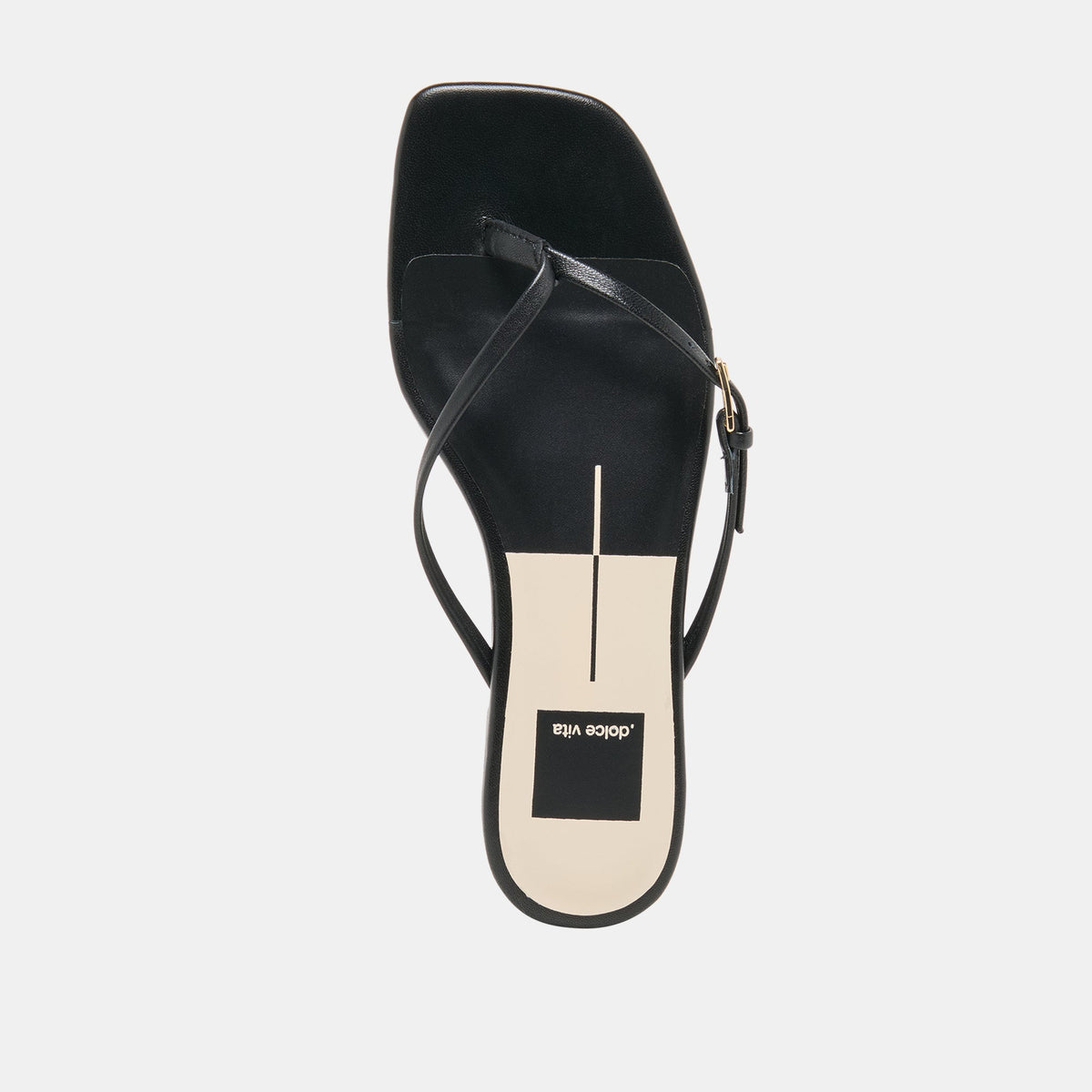 Dolce Vita SHOES | MALTA Black Leather Buckle Flip-Flop Sandals