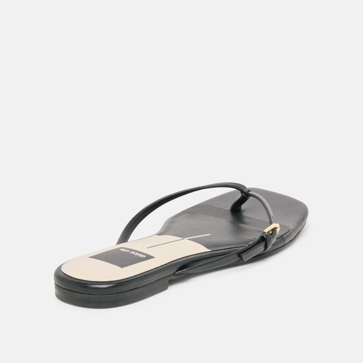Dolce Vita SHOES | MALTA Black Leather Buckle Flip-Flop Sandals