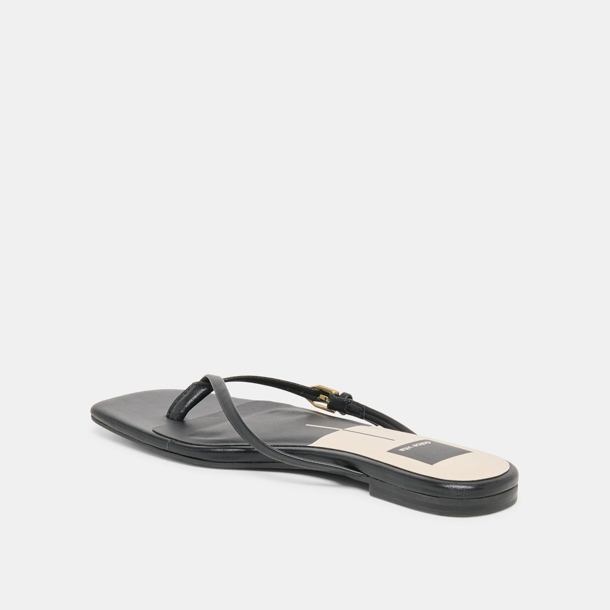 Dolce Vita SHOES | MALTA Black Leather Buckle Flip-Flop Sandals