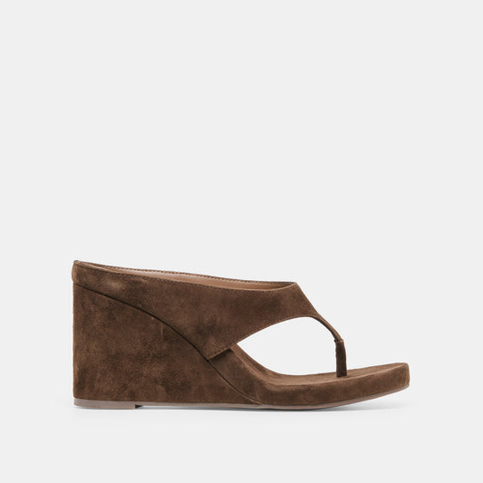 Dolce Vita SHOES | Hinna Dk Brown Suede Wedges