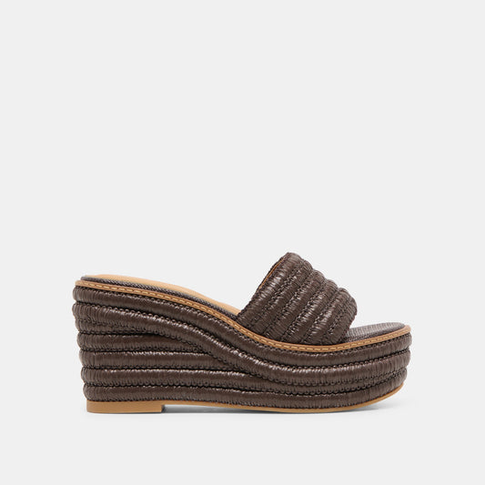 Dolce Vita SHOES | Throne Chocolate Raffia Wedges