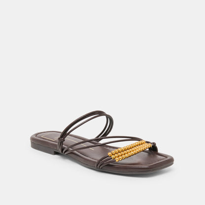 Dolce Vita SHOES | LYNDEE BEAD Espresso Stella Strappy Open-Toe Sandals