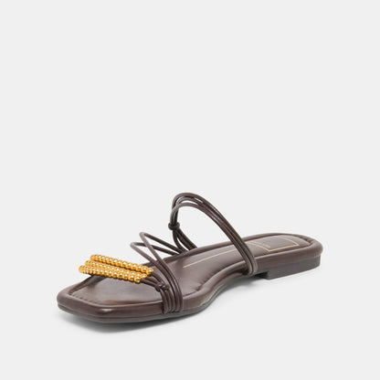 Dolce Vita SHOES | LYNDEE BEAD Espresso Stella Strappy Open-Toe Sandals
