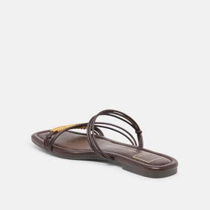 Dolce Vita SHOES | LYNDEE BEAD Espresso Stella Strappy Open-Toe Sandals