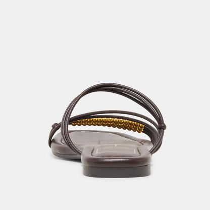 Dolce Vita SHOES | LYNDEE BEAD Espresso Stella Strappy Open-Toe Sandals