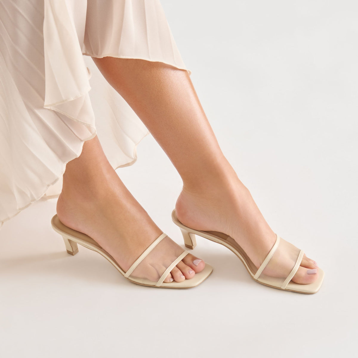Dolce Vita SHOES | Rexa Mesh Creme Mesh Heels