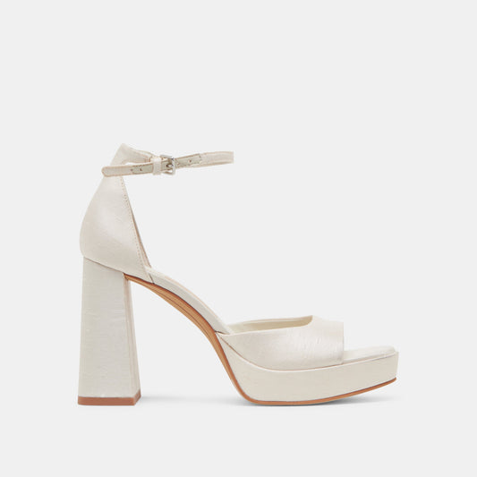 Dolce Vita SHOES | PANDRO WIDE HEELS WHITE SATIN
 – Dolce Vita