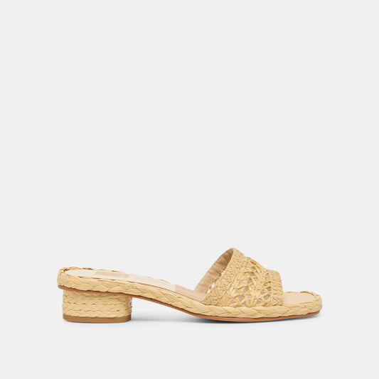 Dolce Vita SHOES | Dixi Wide Lt Natural Cross Hatch Raffia Sandals